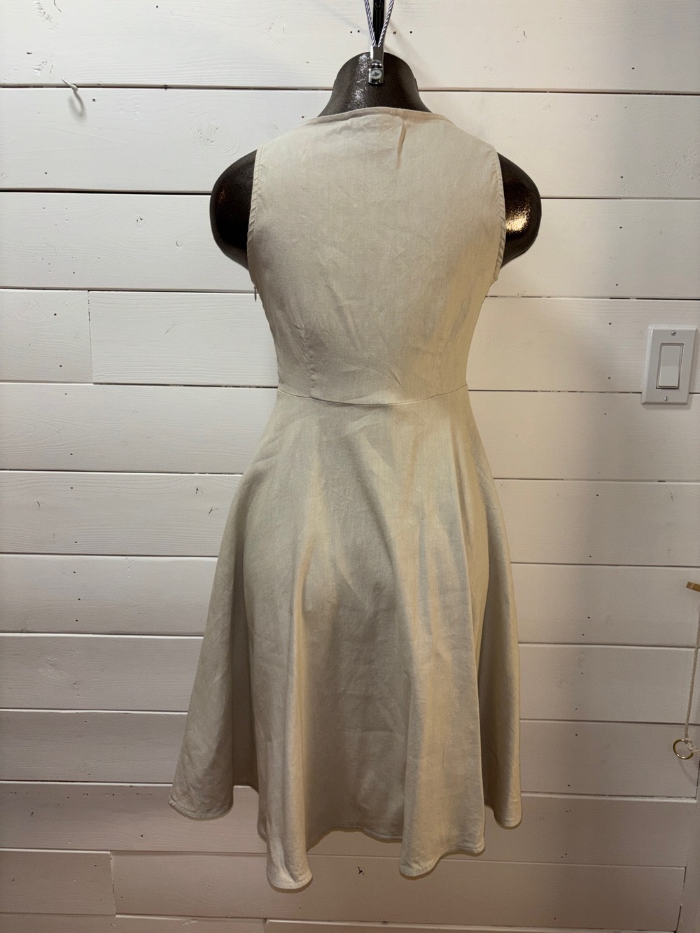 SARAH PACINI Beige Linen Blend Dress Size 0 XS - Picture 5 of 15